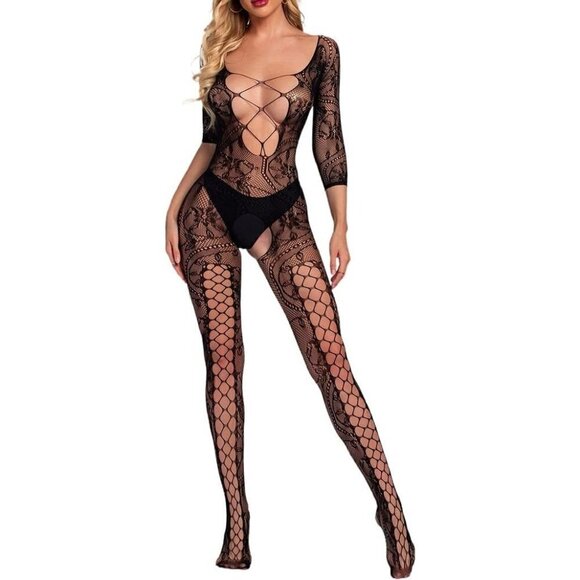 FISHNET body stockings mesh lingerie bodysuit body soft BDSM bondage cosplay NWT - Picture 1 of 5
